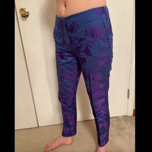 Blue Brocade Pants Vtg 90s